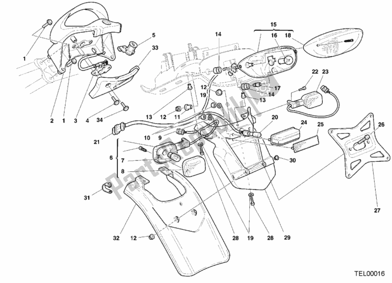 Wszystkie części do ? Wiat? A Tylne Ducati Sport ST4 S 996 2001